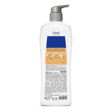 Vivel Moisturizing Body Wash, Glycerin & Honey Shower Gel, 500 ml Pump Bottle, For Soft, Glowing Skin, Mild and Pure Bodywash, For Women and Men
